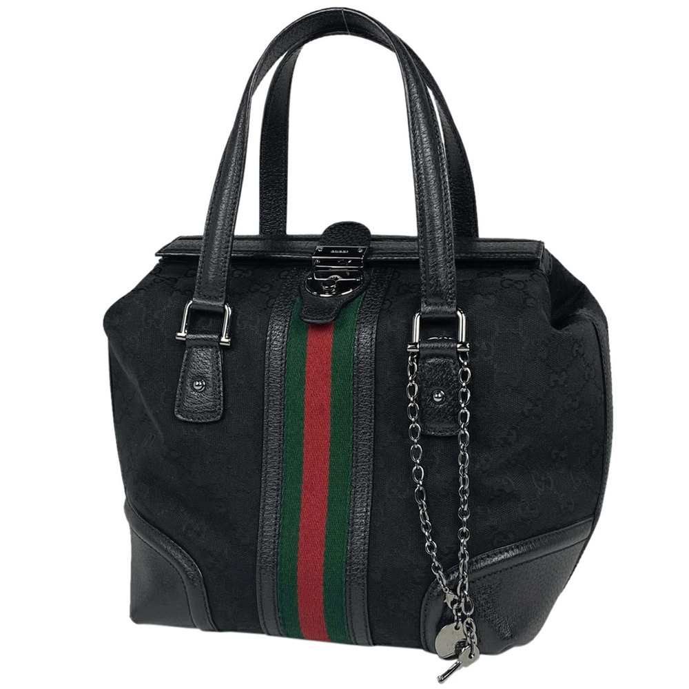 Gucci GG handbag Sherry tote bag canvas black green red